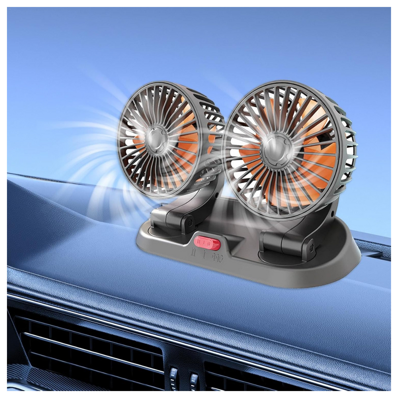 VENTILADOR DOBLE 360° PARA COCHE