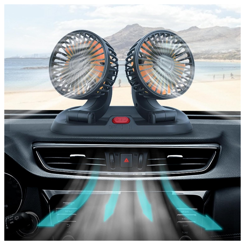 VENTILADOR DOBLE 360° PARA COCHE