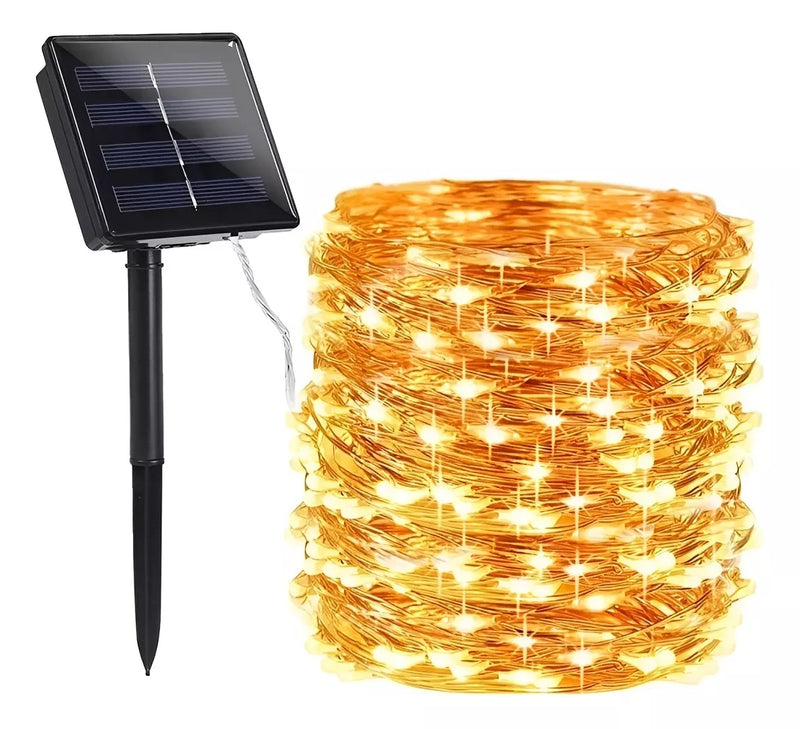 Luz solar arroz guirnalda 100LED